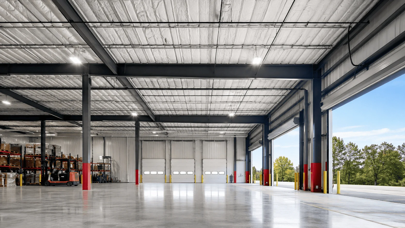 Warehouse interior with racking